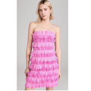 Aje *NEW* Palladium Ruffled Fuschia Mini Dress